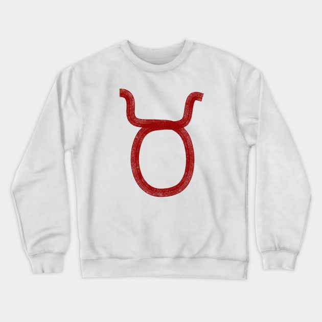 Red Taurus Crewneck Sweatshirt by JJLosh